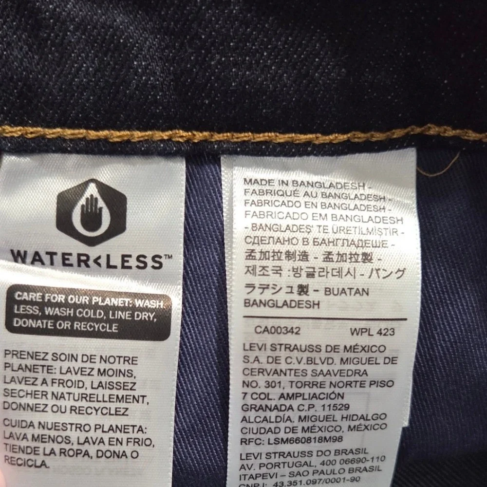 Levis Workwear Fit Jeans Mens 36x34 Dark Wash Straight Leg Stretch Denim NEW
